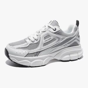 Stylish Women's Athletic Shoes in White and Gray